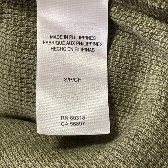 LUCKY BRAND Distressed Waffle Knit Cowl Neck Sweater in Olive Green - Picture 5 of 6